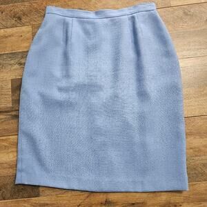 Vintage Clio Pencil Skirt Baby Blue Career Workwear Back Zip Lined Plus Size 16